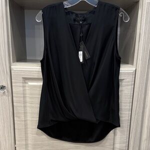 rag & bone Black Drape Front Blouse